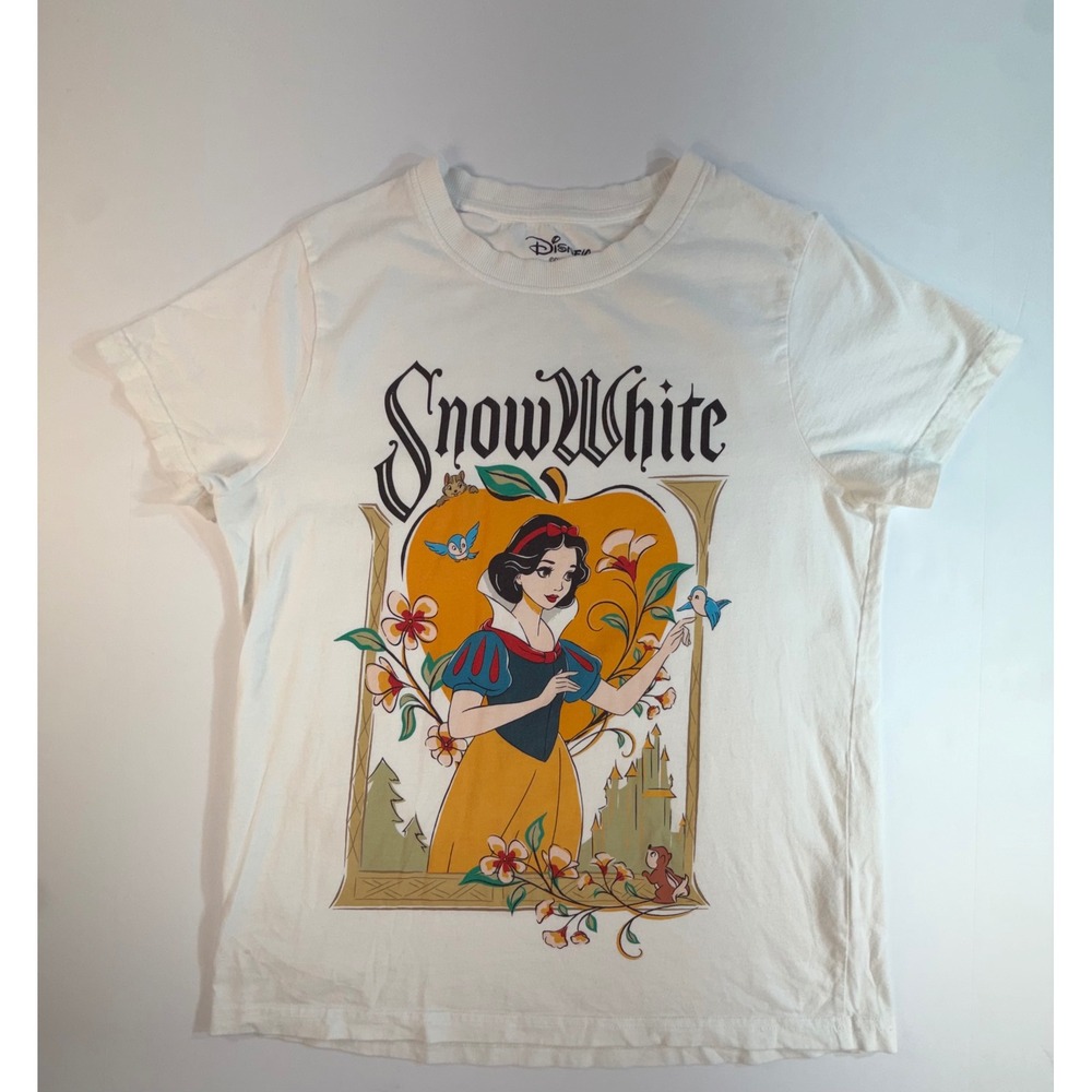 Disney Snow White Graphic T-Shirt White XS Princess Short Sleeve Crew Neck Tee
